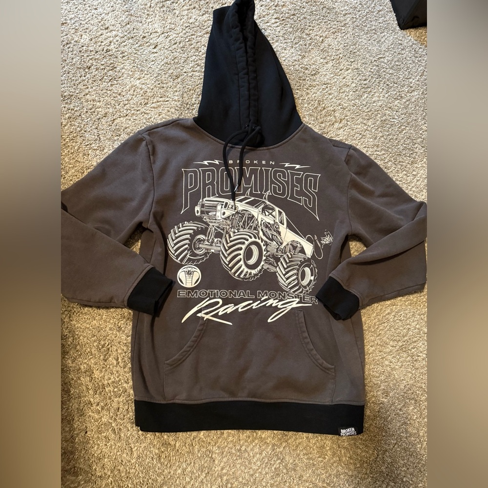 Broken Promises Last Race Hoodie Monster Truck Emotional Monster Size Medium